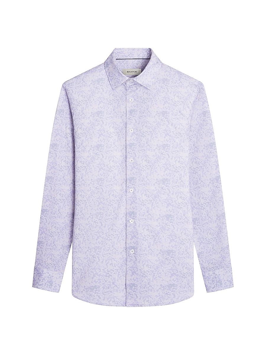 Men's OoohCotton James Printed Shirt - Lilac - Size XXXL