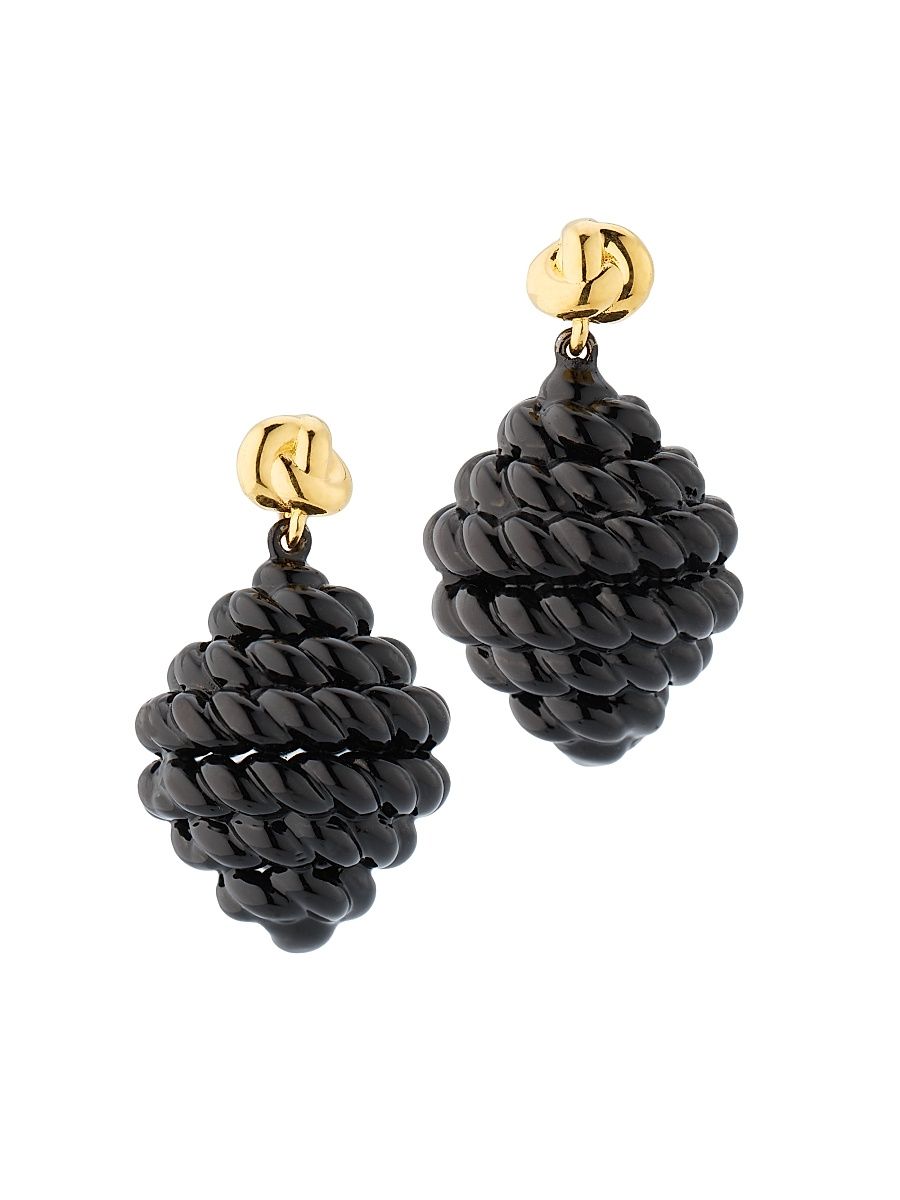 Women's Rope 24K-Gold-Plated Drop Earrings - Black Gold
