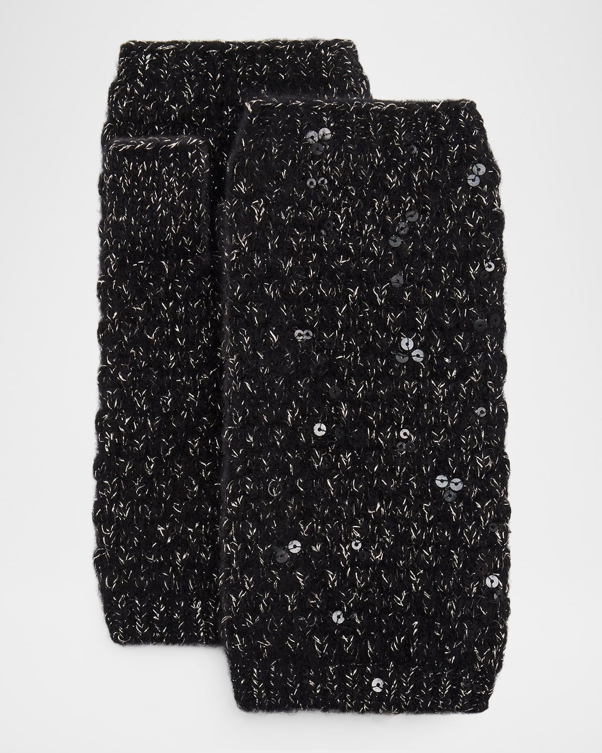 Metallic Cashmere Fingerless Gloves