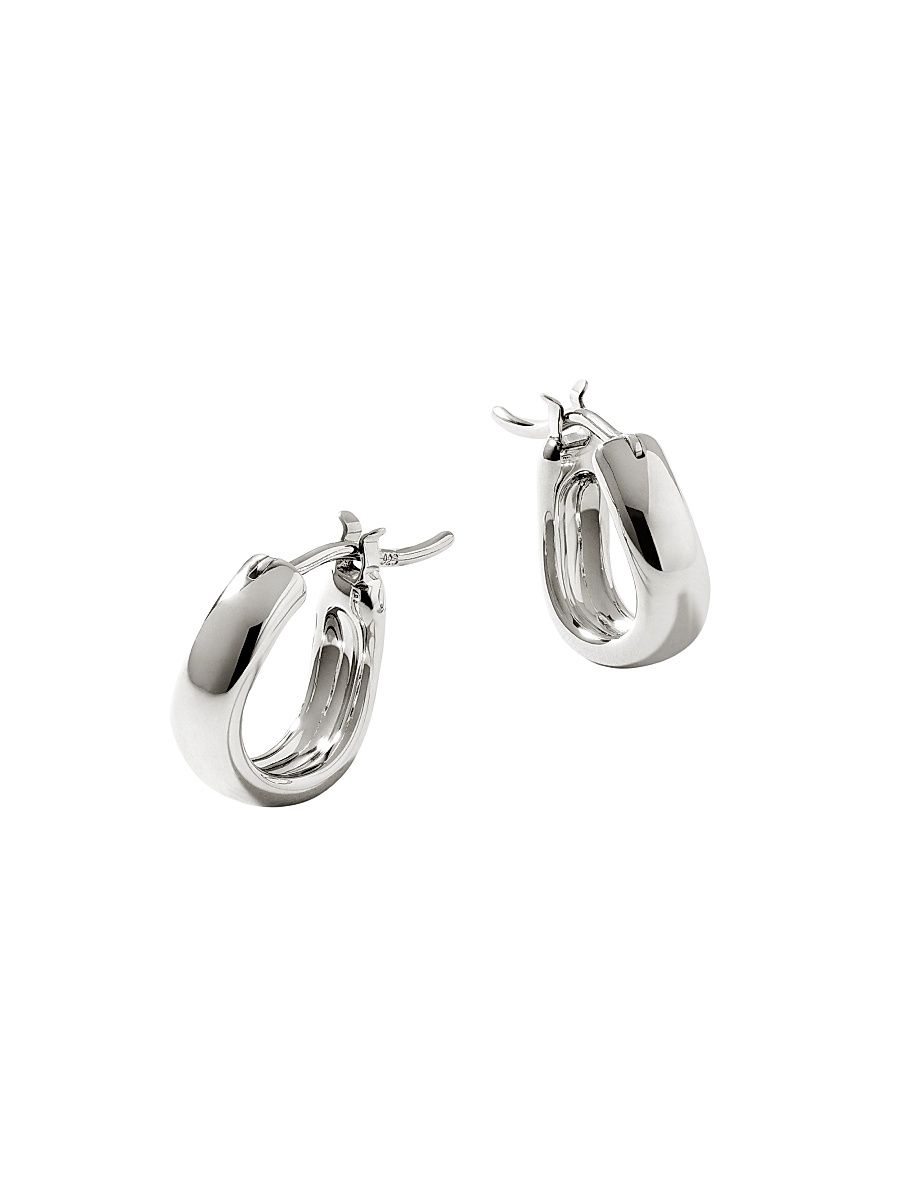 Women's Surf Sterling Silver Extra Small Hoop Earrings - Silver