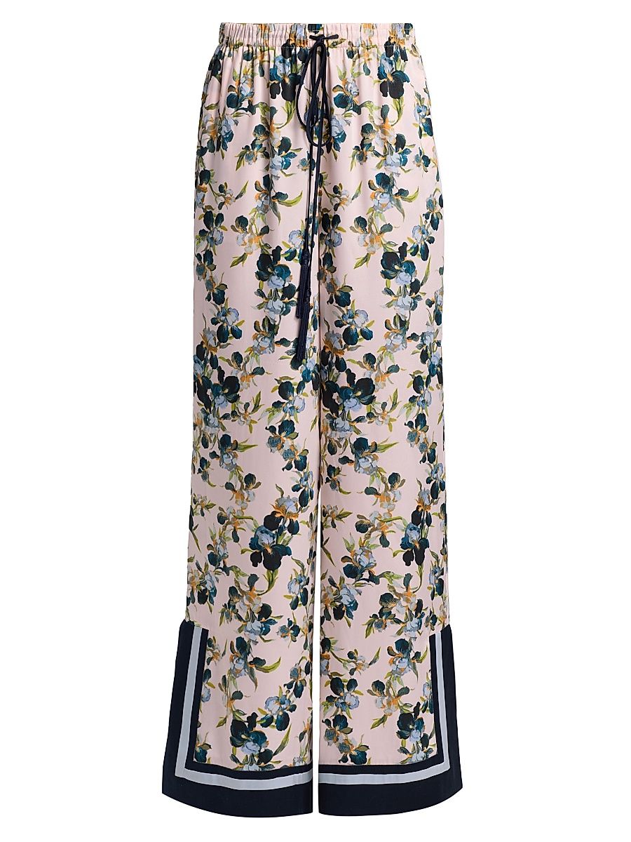 Women's Asher Trailing Iris Drawstring Pants - Rosy Cloud Multi - Size XL