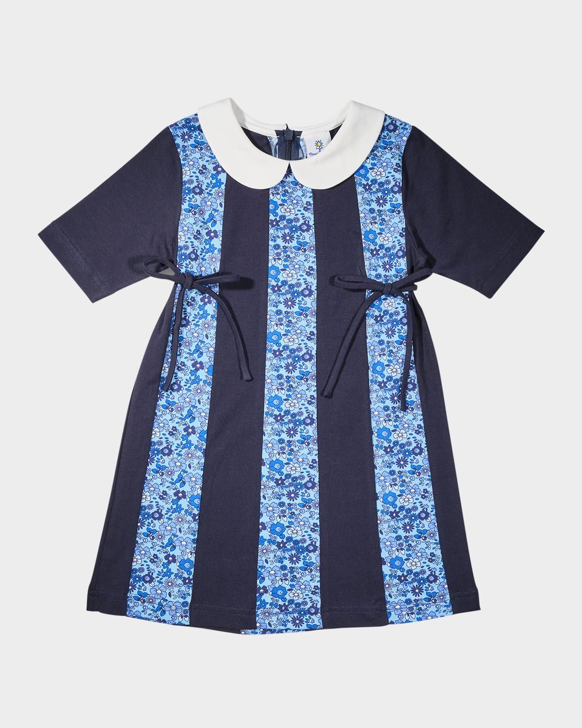Girl & apos;s Floral-Print Knit Colorblock Dress, Size 2-7