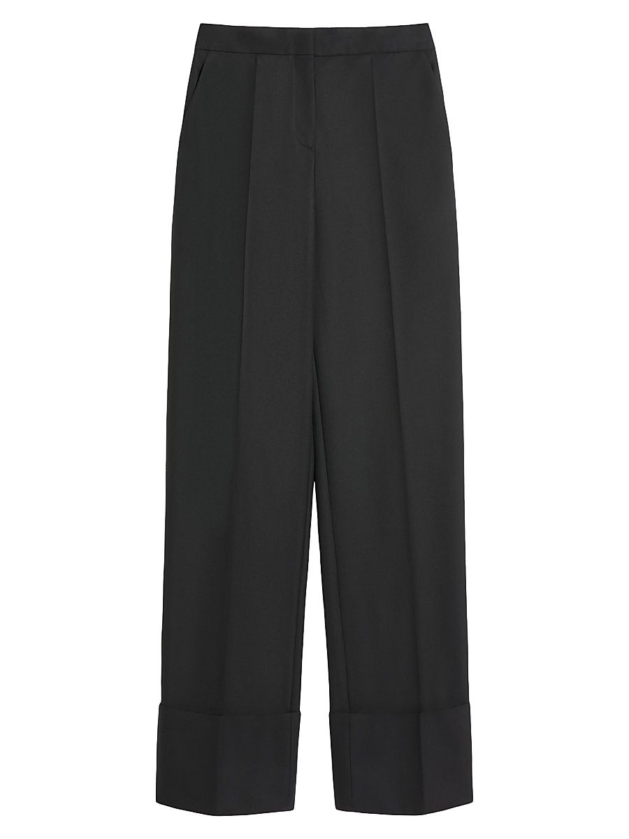 Women's Virgin Wool Pants - Black - Size 2