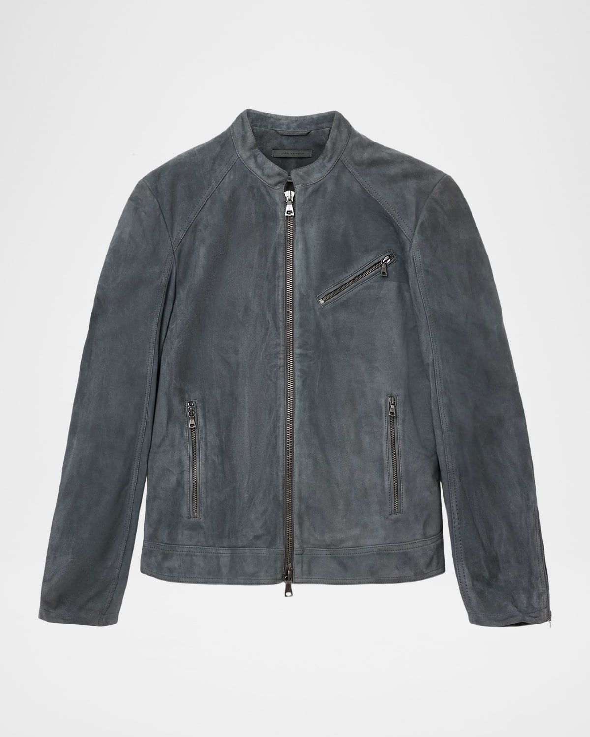 Men & apos;s Reede Suede Band-Collar Biker Jacket