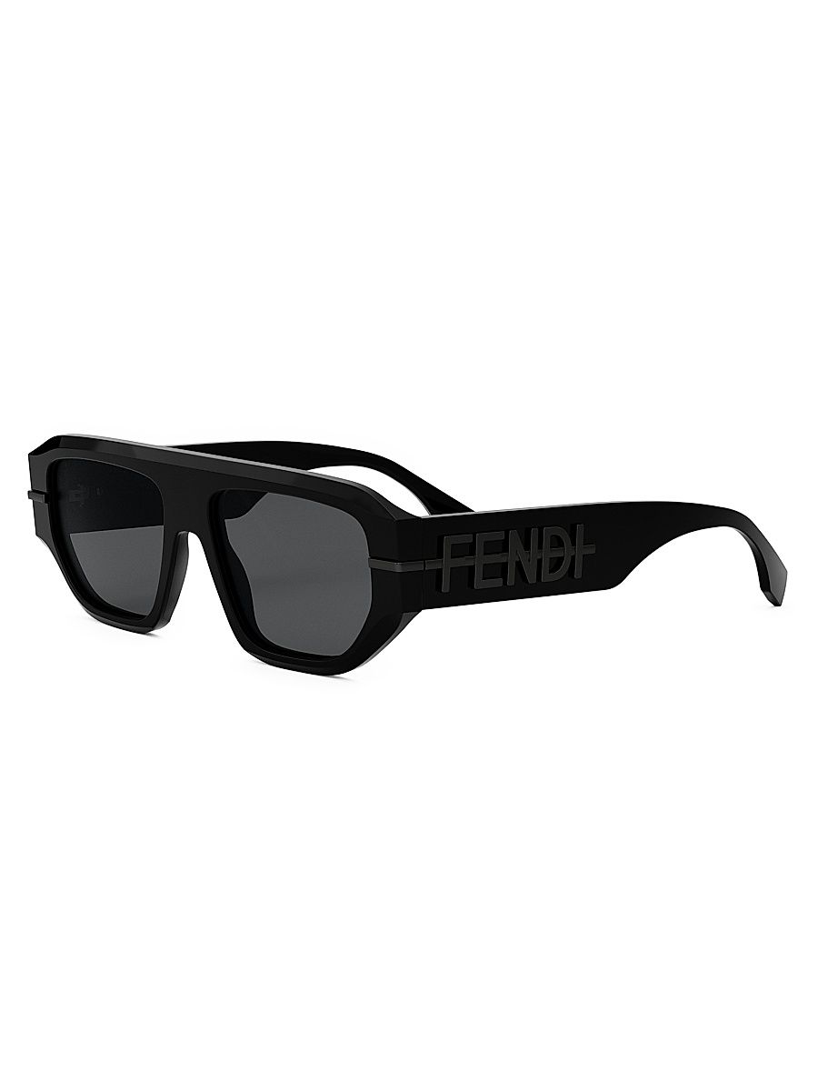 Men's Fendigraphy 54MM Geometric Sunglasses - Black Black