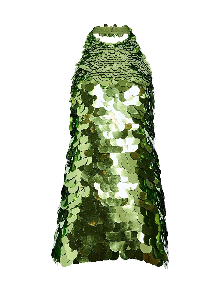 Women's Bondera Sequin Halter Minidress - Kiwi - Size Medium