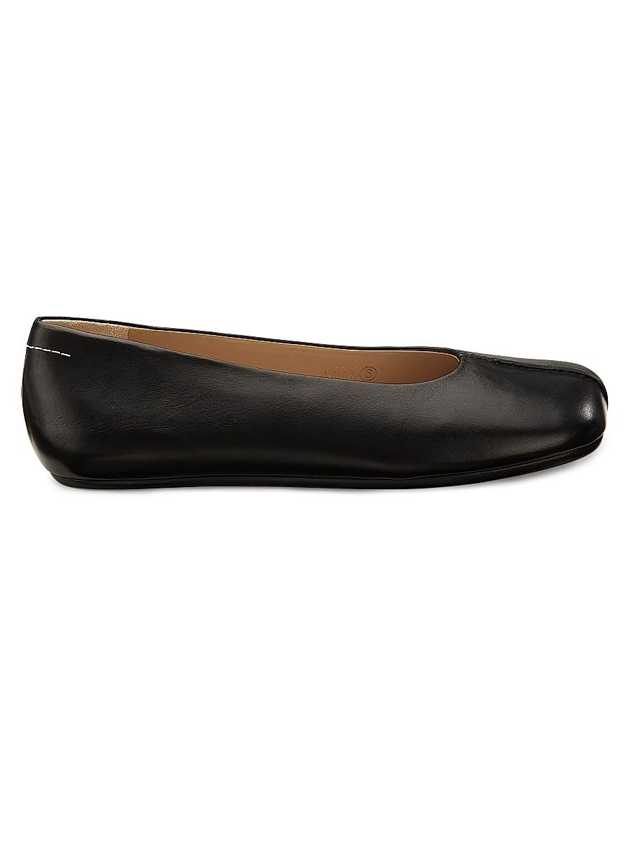 Women's Anatomic Front Seam Leather Ballet Flats - Black - Size 8.5