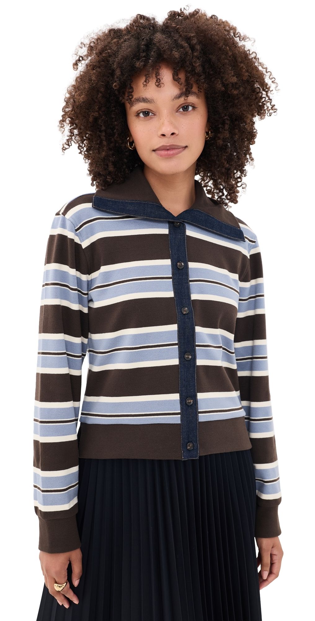 Tanya Taylor Bronwyn Jacket Dark Fig/Winter Sky/Cream Multi S