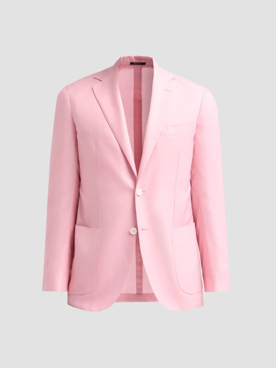 Sartorio Napoli Men's Solid Cashmere-Silk Single-Breasted Sport Coat - Pink - Size 40