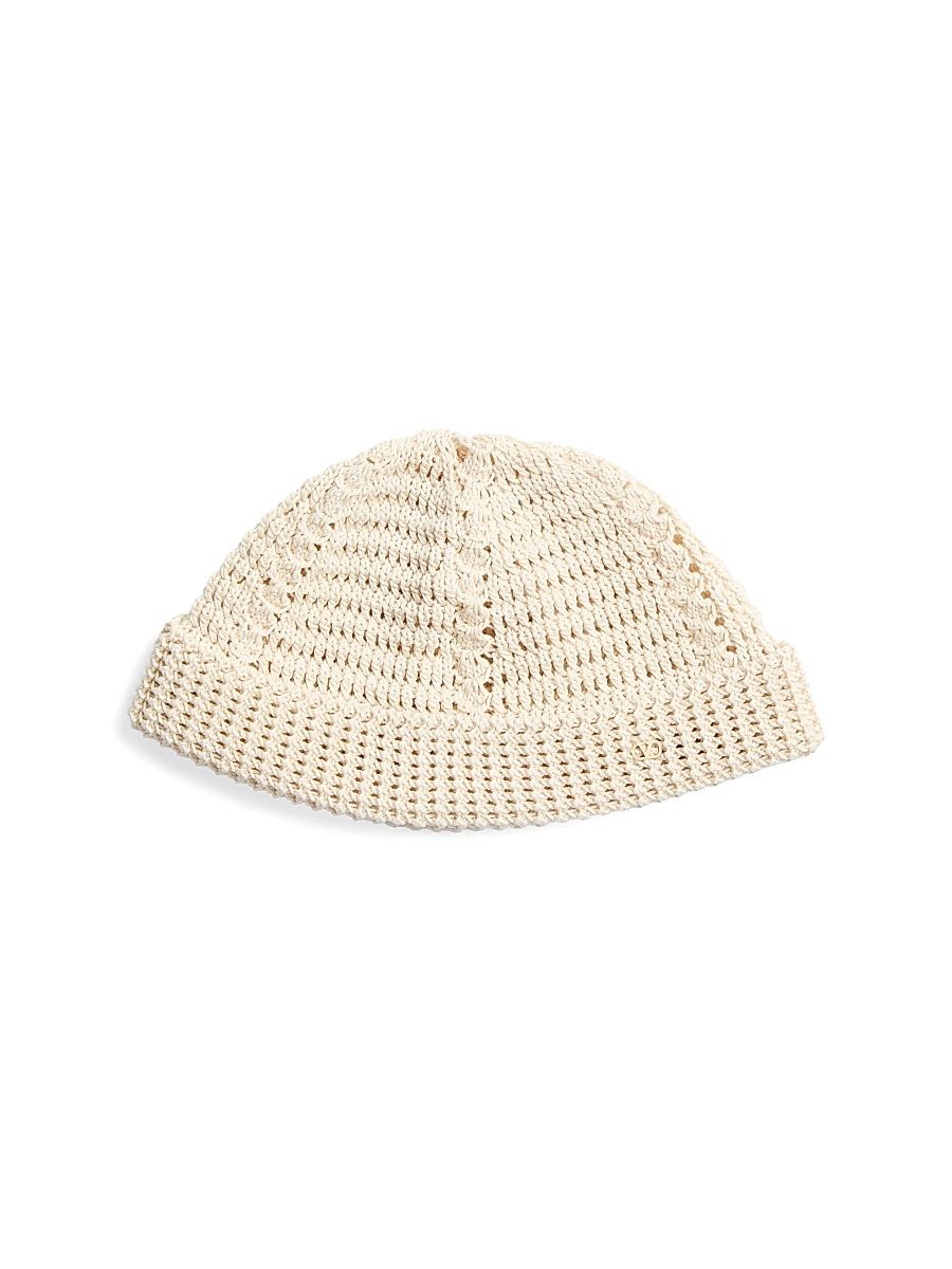 Men's VLogo Signature Knitted Cotton Beanie - Butter