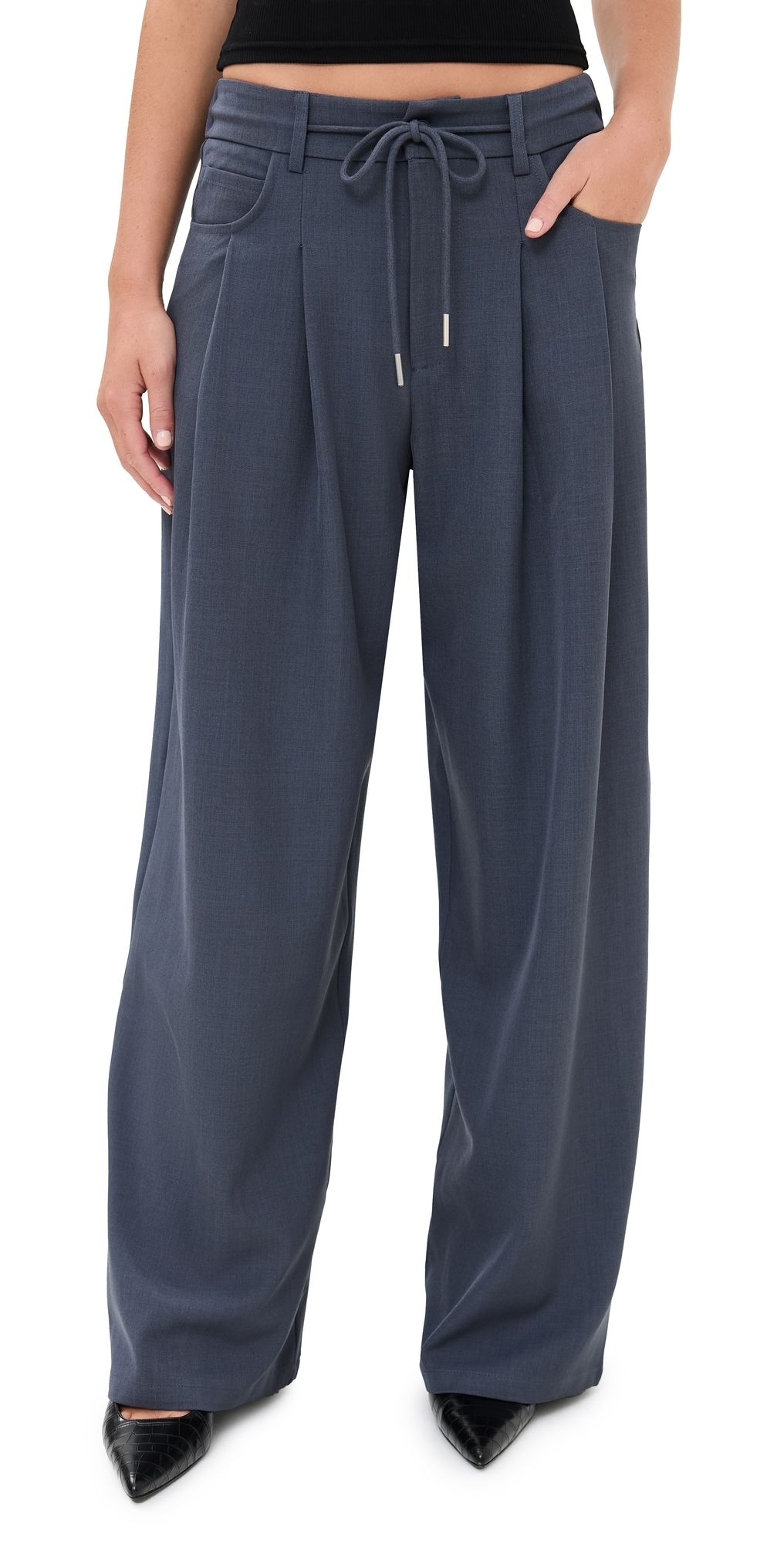 Lioness Slouch Tie Up Pants Slate S