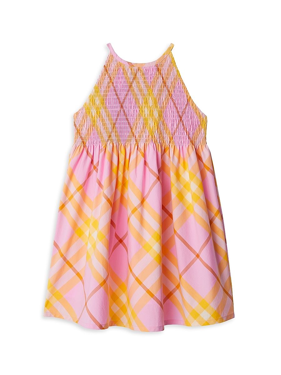 Little Girl's & Girl's Elsie Check Dress - Carnation Pink Check - Size 12