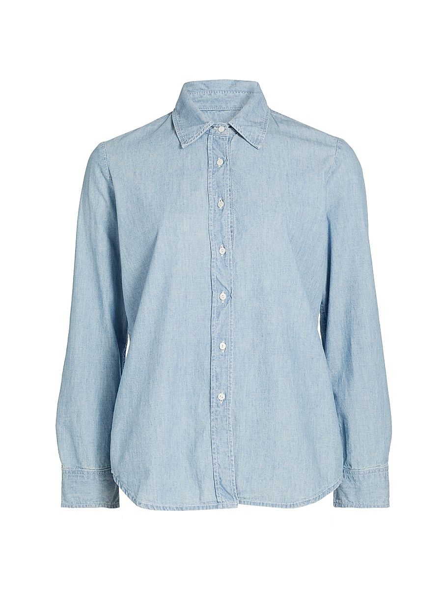 Women's Monti Denim Button-Front Shirt - Chambray - Size Large