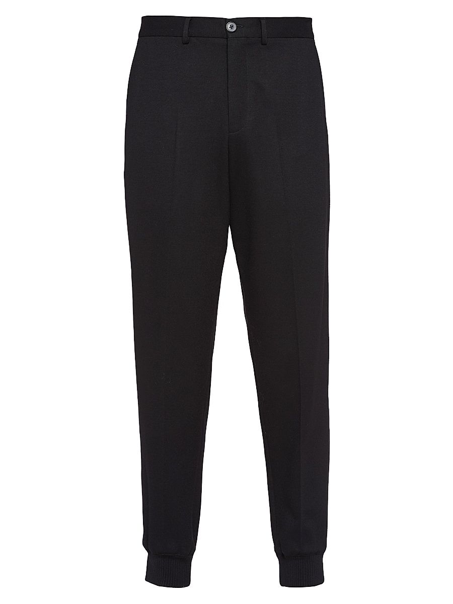 Men's Wool Joggers - Black - Size 38