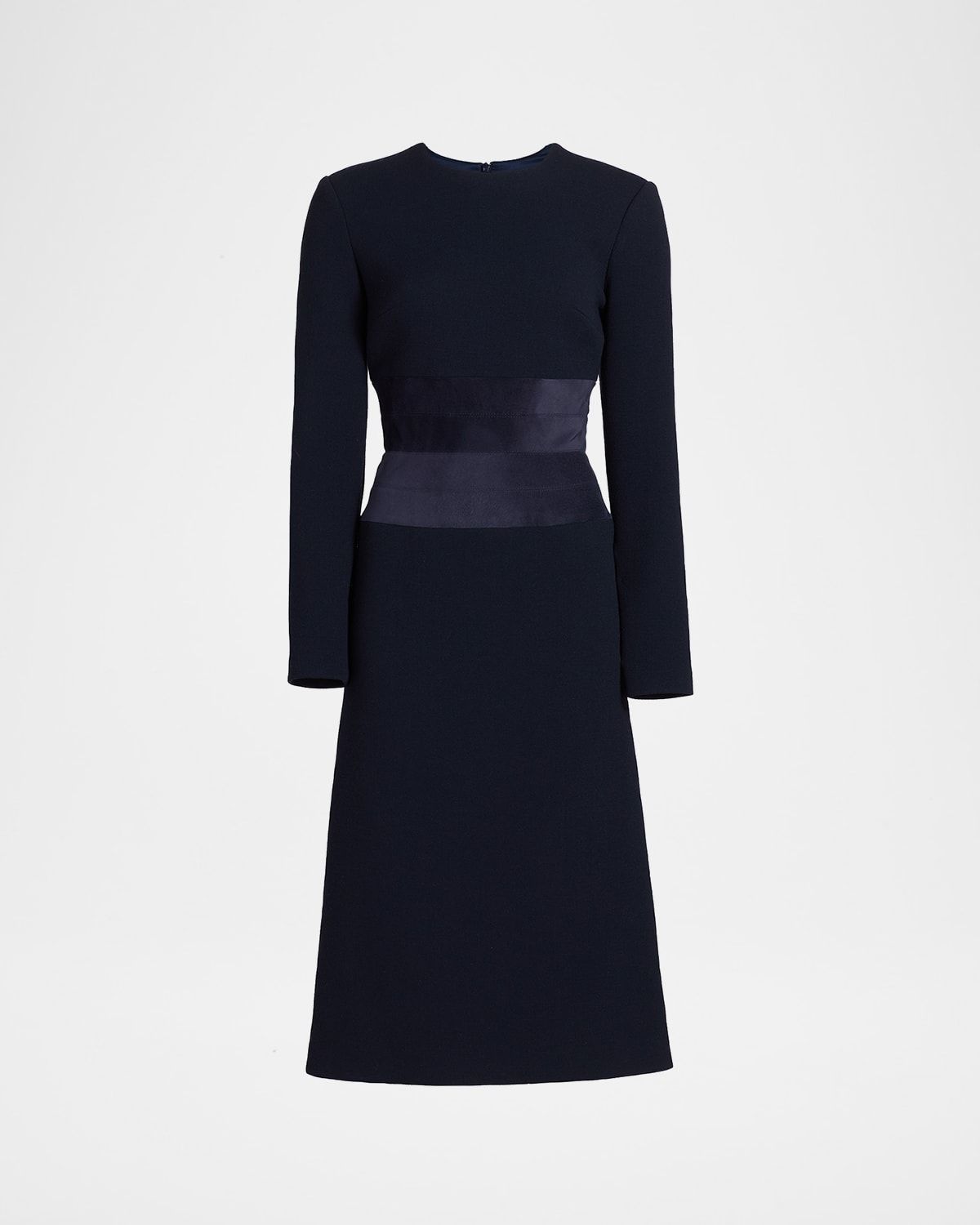 Long-Sleeve A-Line Midi Dress