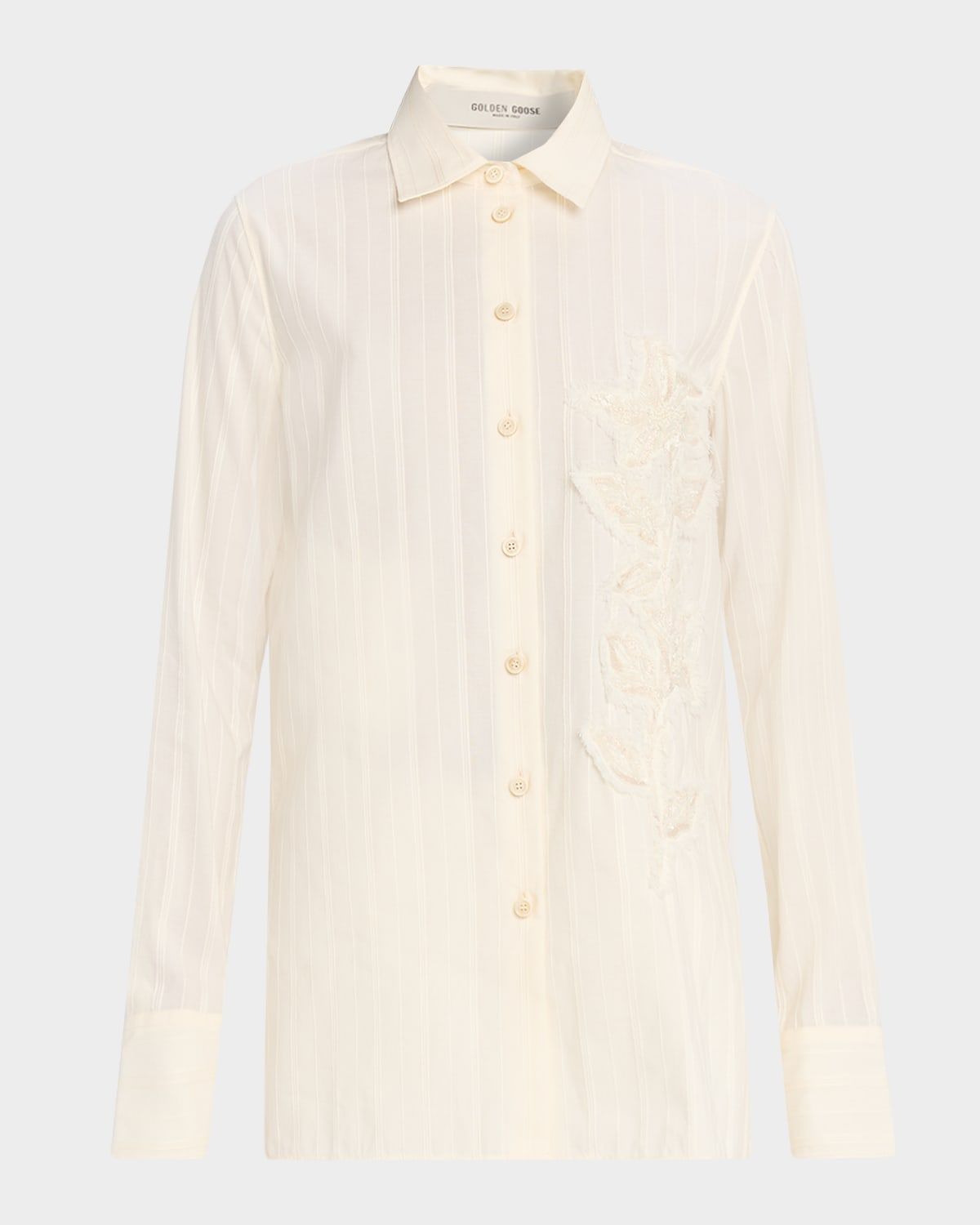 Journey Embroidered Button-Front Shirt