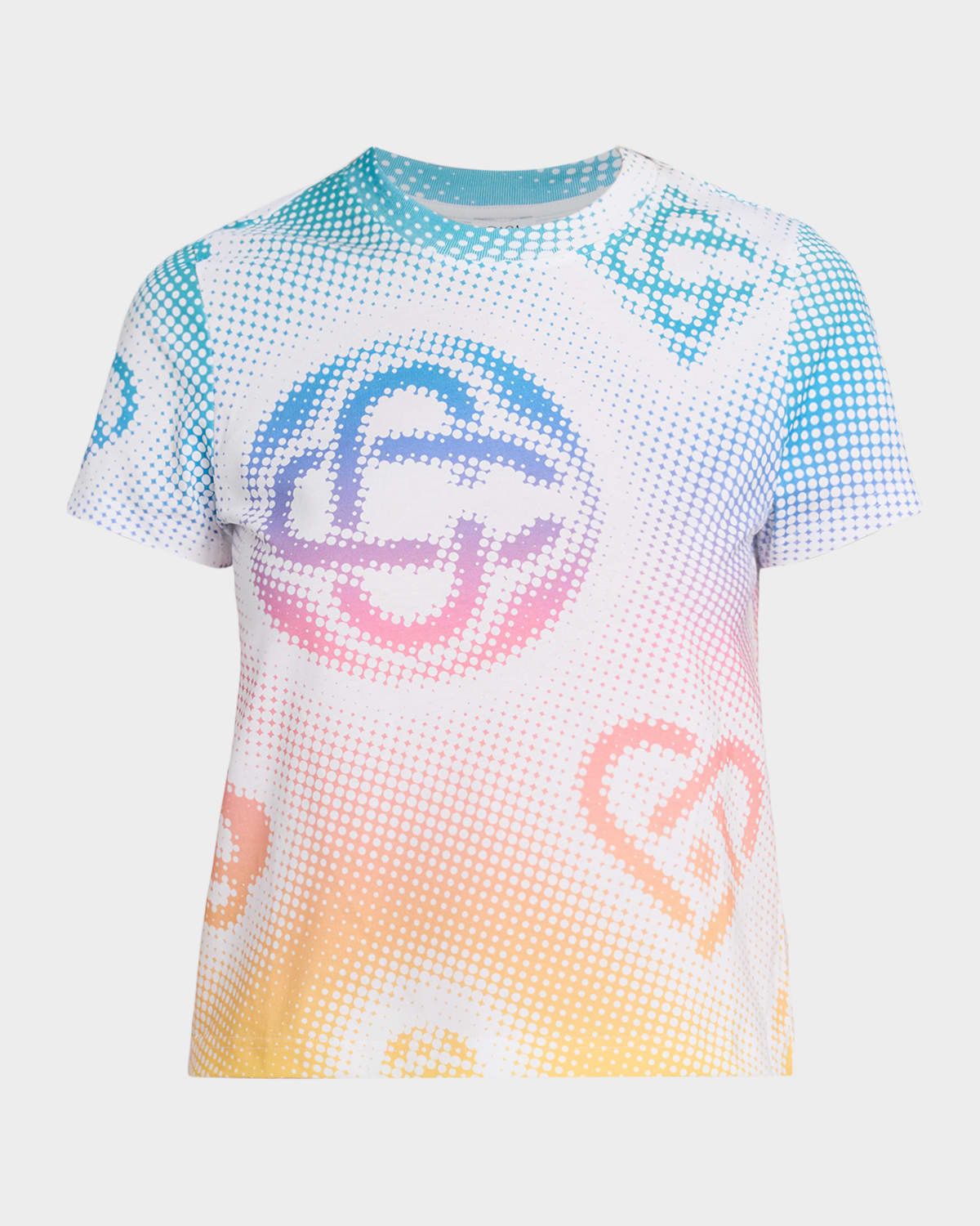 Halftone Logo Printed Crewneck T-Shirt