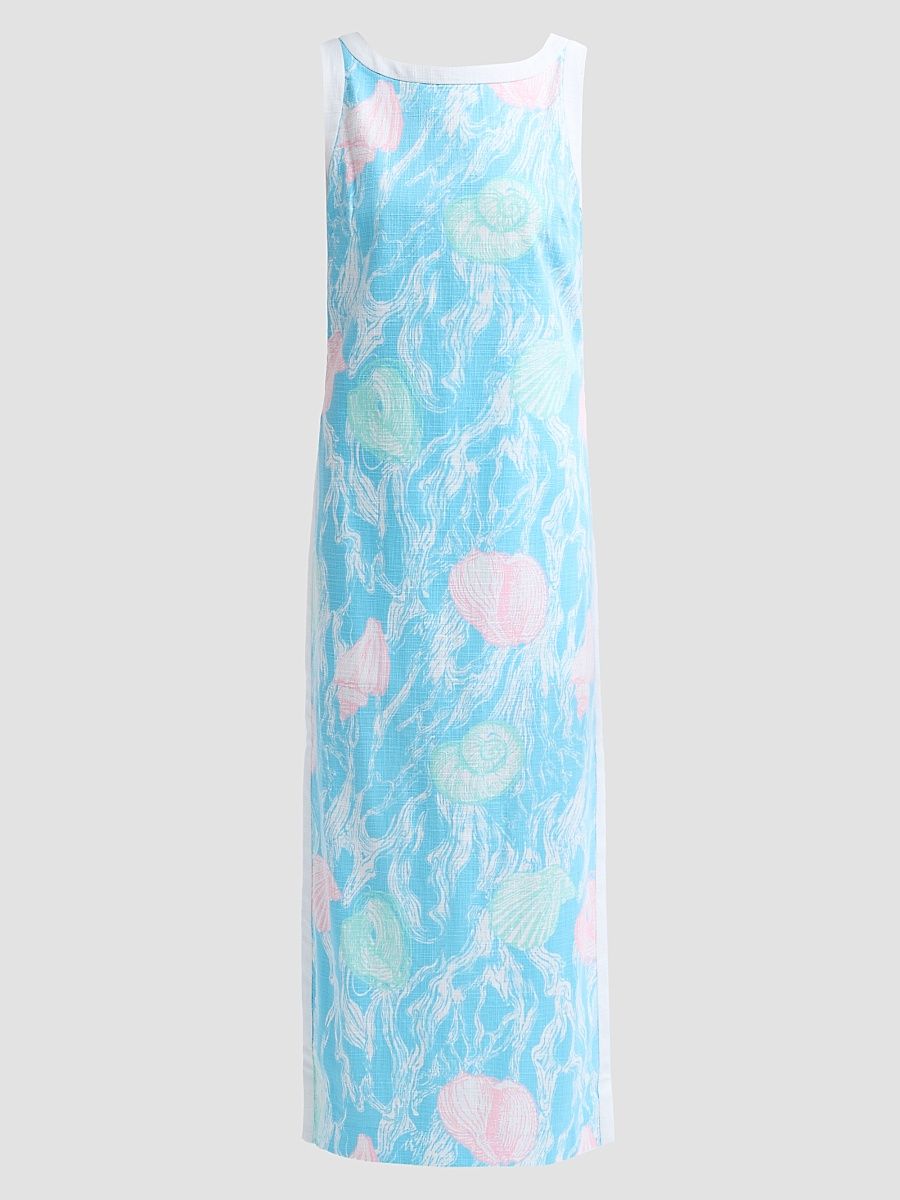 Women's Eleanora Shift Maxi Dress - Capri Blue Oversized - Size 0