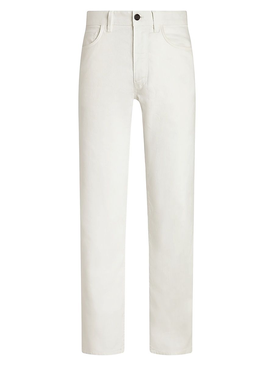 Men's Stretch Cotton and Linen Roccia Jeans - White - Size 40