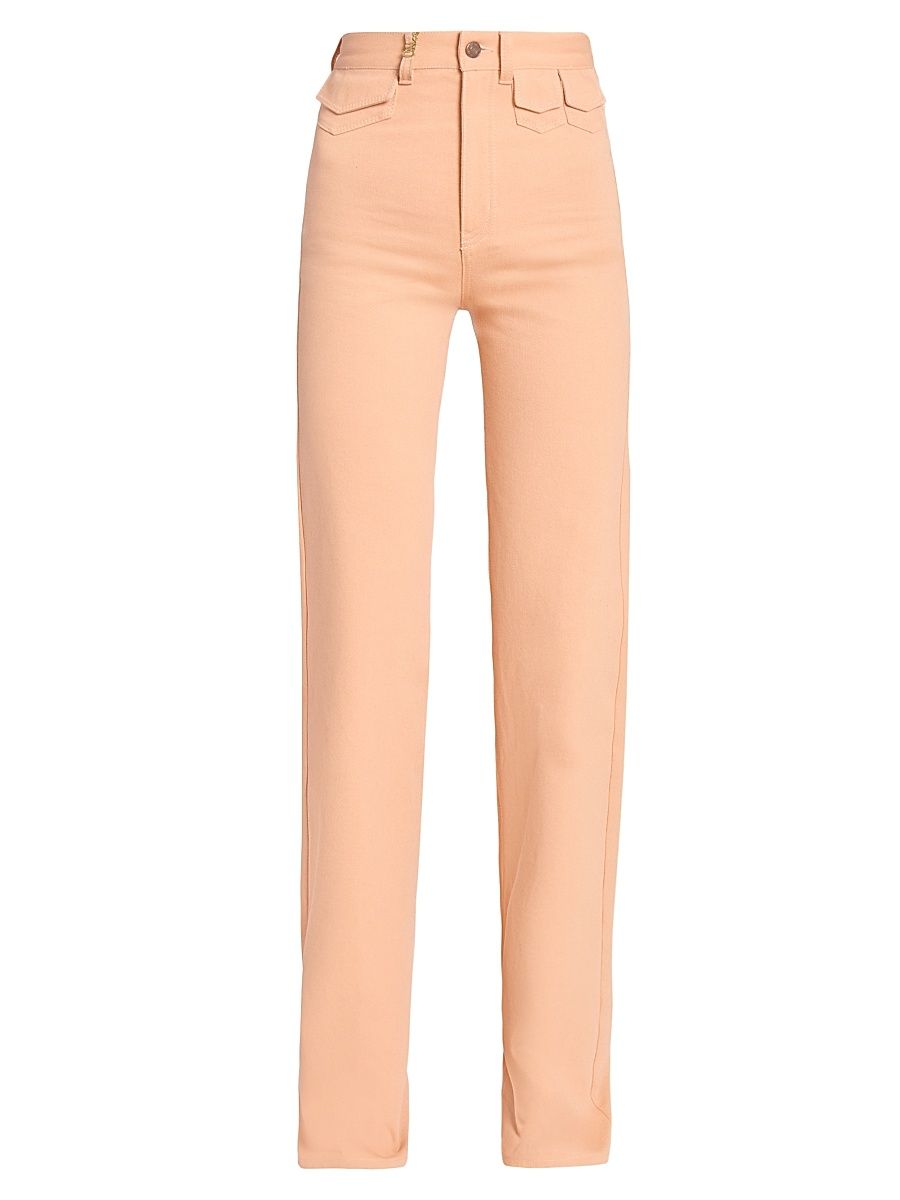 Women's Twill Cotton Slim-Fit Pants - Almond Cream - Size 6