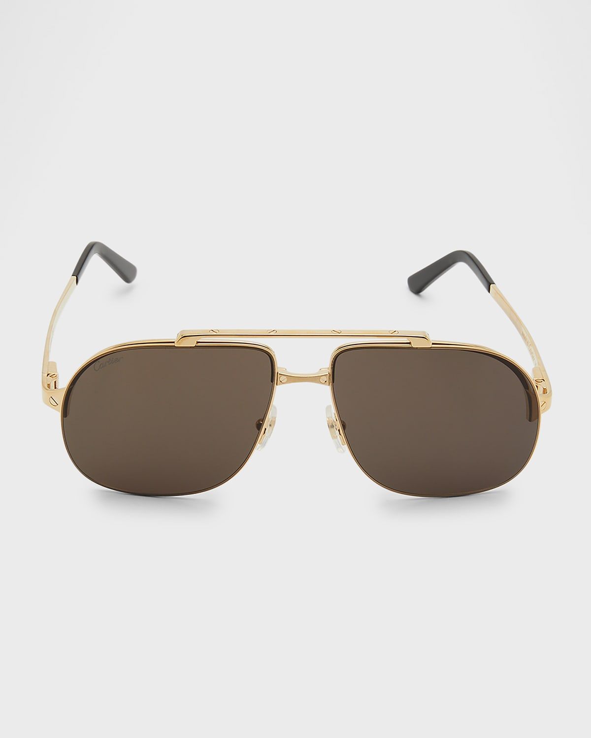 Men & apos;s Metal Double-Bridge Aviator Sunglasses