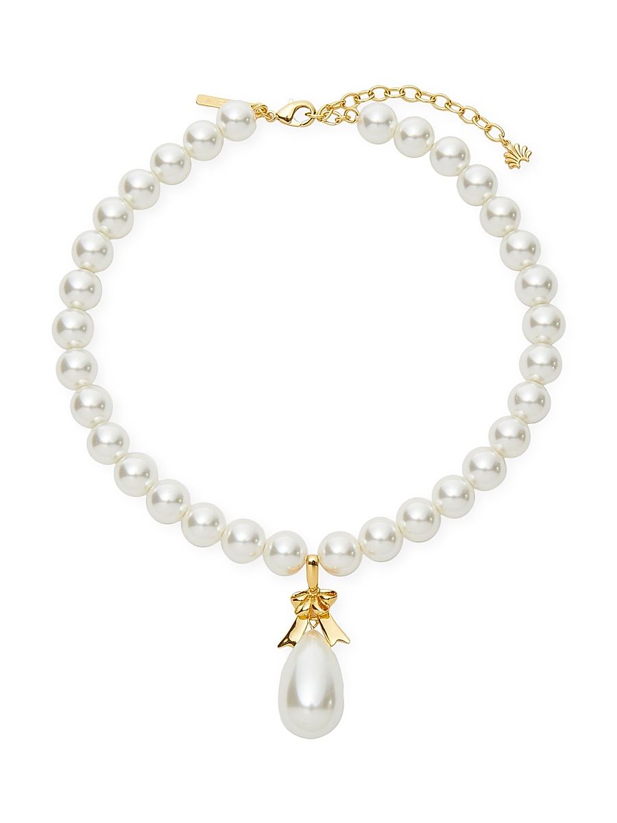 Women's Imitation Pearl Droplet Necklace - Pearl