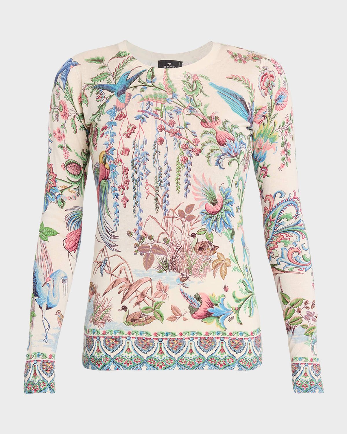Flora and Fauna Silk Cashmere Sweater
