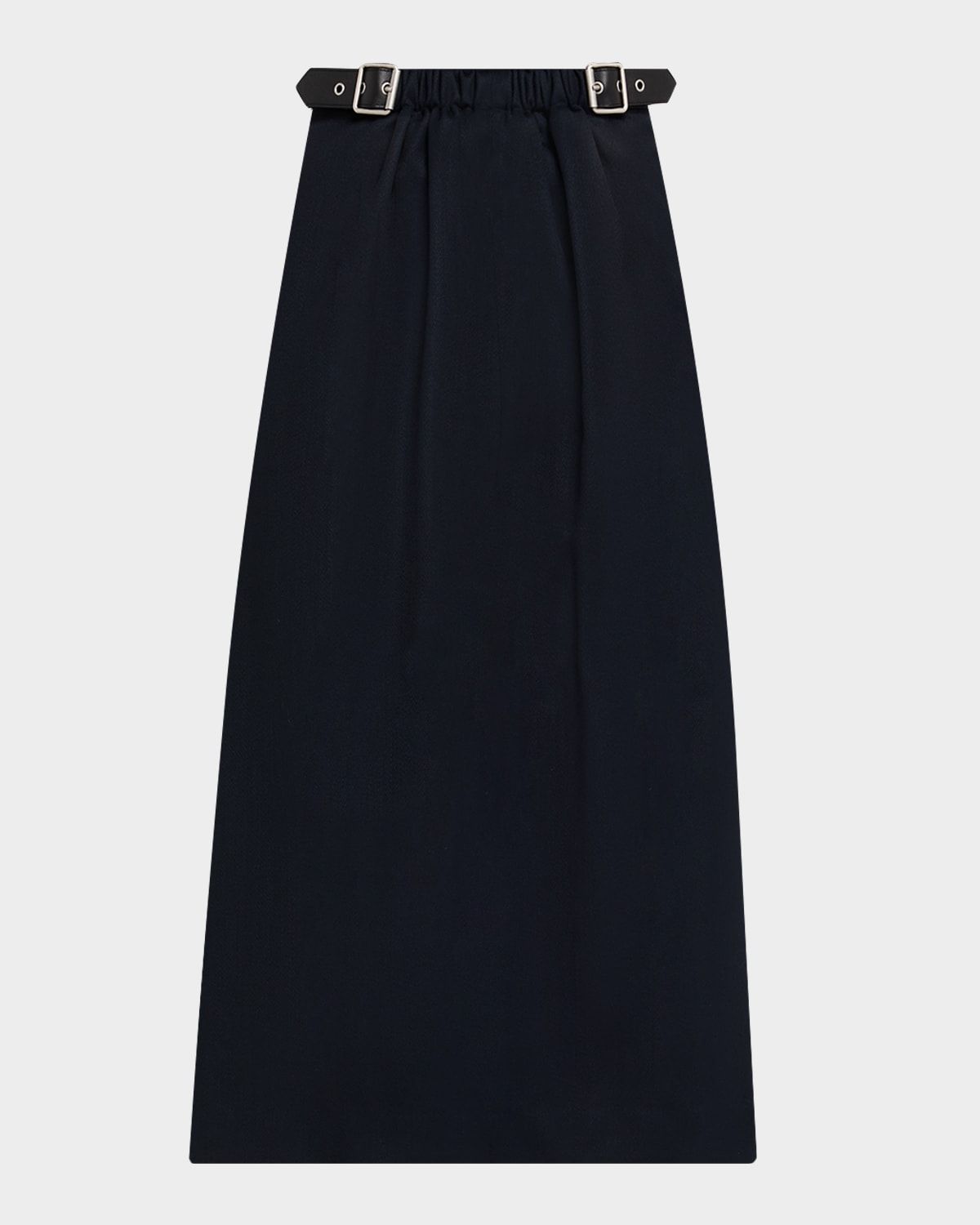 Belted Crop Straight-Leg Trousers