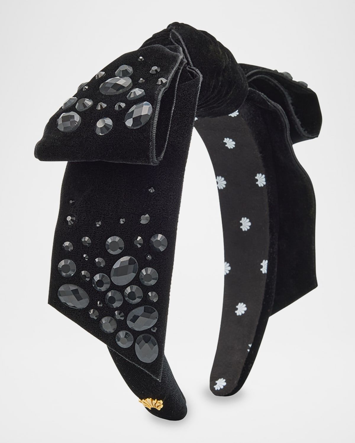 Shirley Crystal-Embellished Velvet Headband