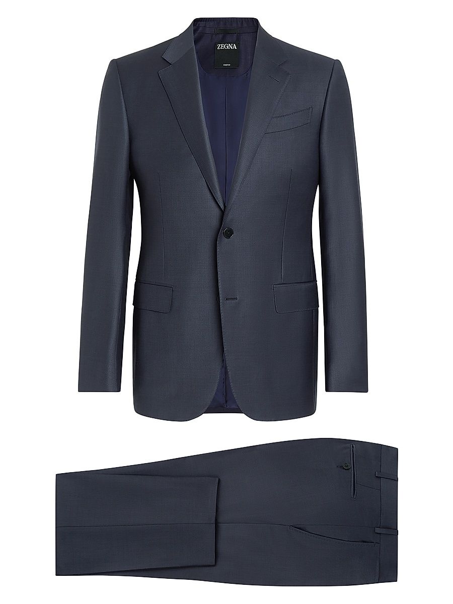 ZEGNA Men's Trofeo 600 Tailoring Evening Suit - Dark Blue - Size 50