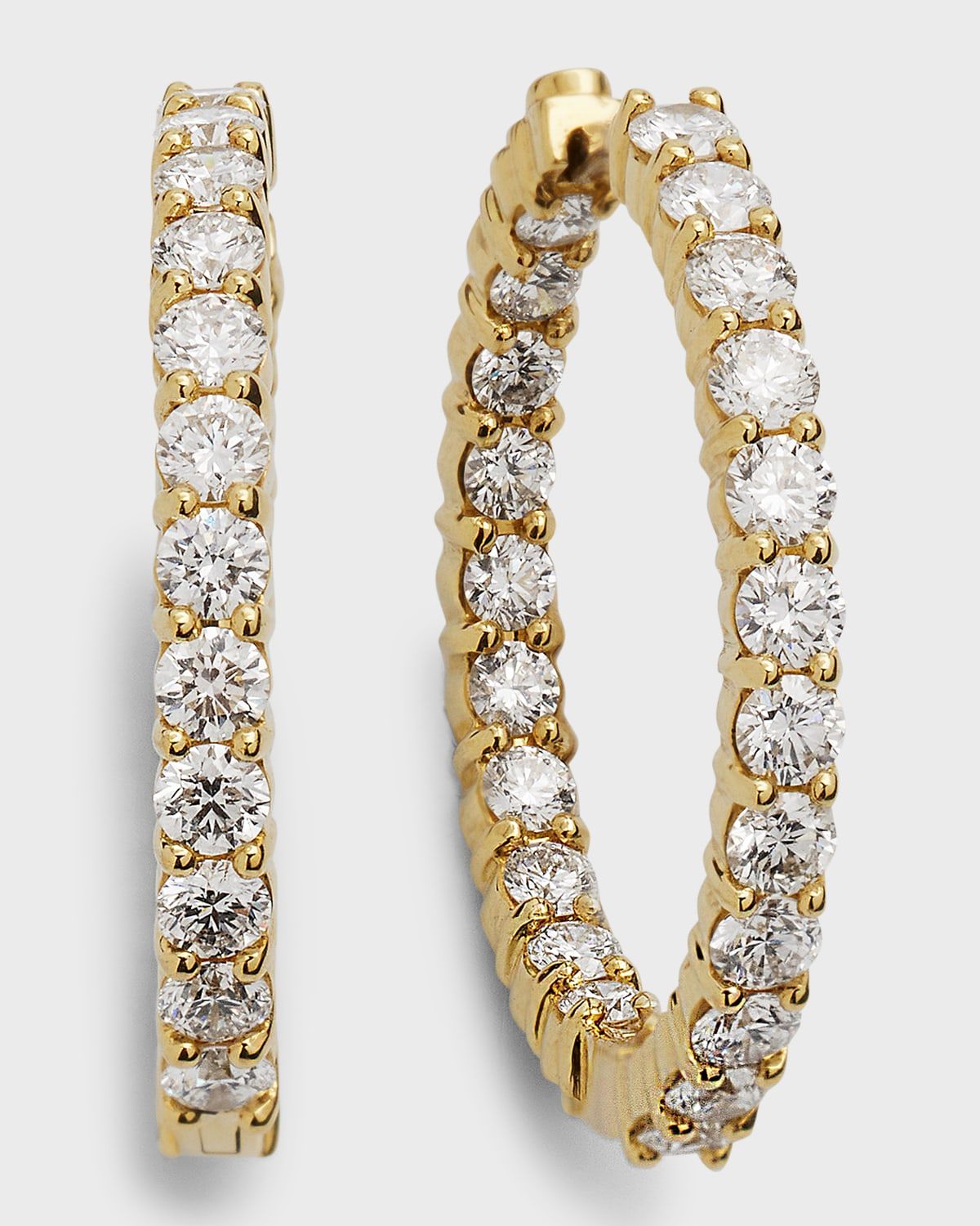 White Gold Diamond Hoop Earrings