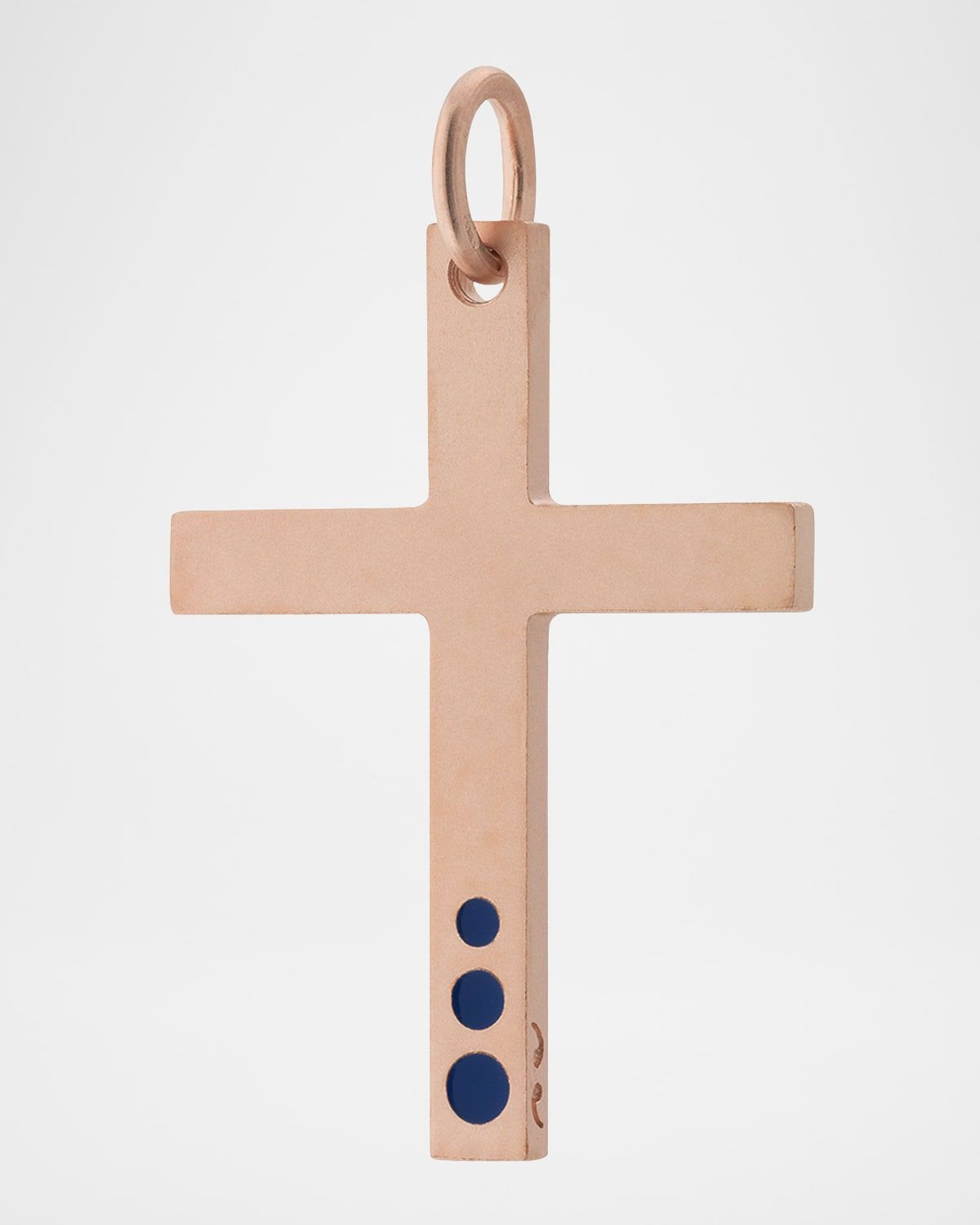 Men & apos;s Rose Gold Plated Cross Pendant with Enamel Dot Accents