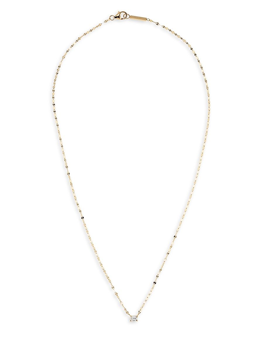 Women's Emerald-Cut Diamond & 14K Gold Pendant Necklace