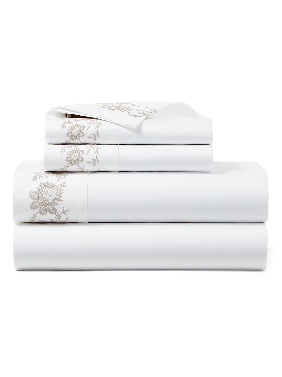 Ralph Lauren Eloise Embroidery Cotton Sheets & Pillowcases Collection - Polo Navy - Size King