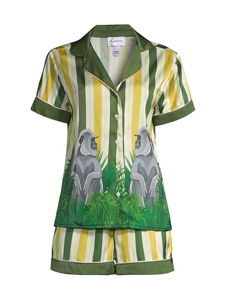 Women's Two-Piece Uma Gorilla Stripe Pajama Set - Size Small