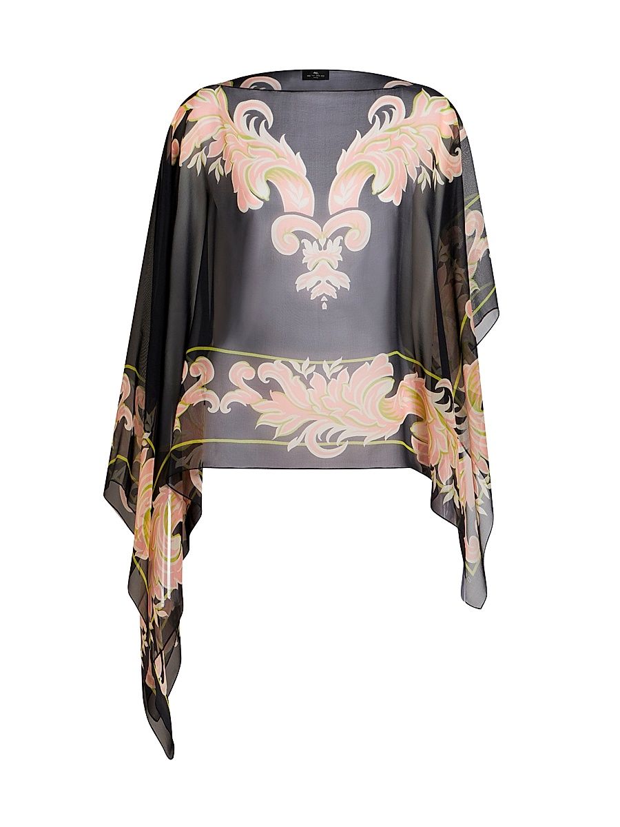 Women's Silk Foulard Poncho
