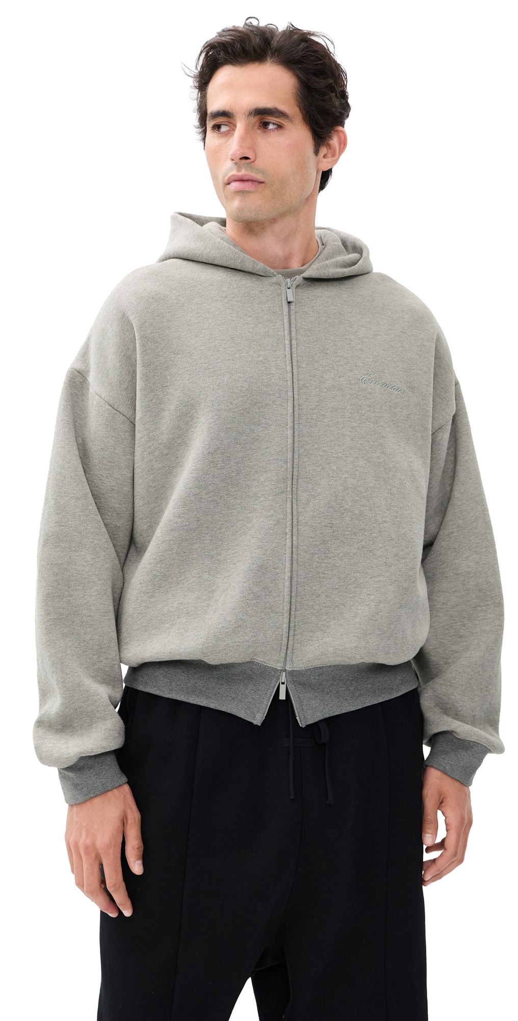 Fear of God Signature Classic Full Zip Hoodie Concrete Heather/Dark Concrete XL
