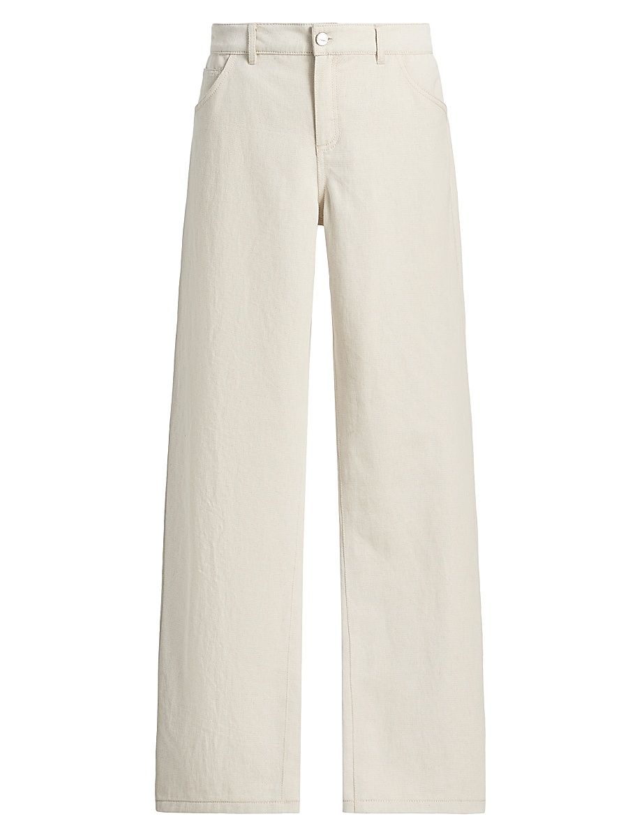 Lamarque Women's Taleen Cotton-Linen Wide-Leg Pants - Natural - Size 31