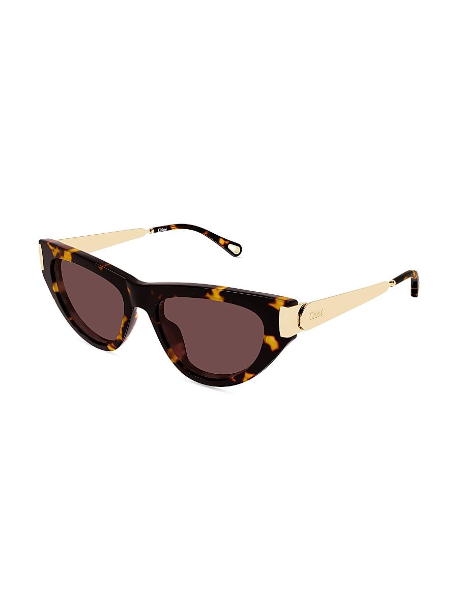 Women's Holly Combi 54MM Cat-Eye Sunglasses - Gold Brown