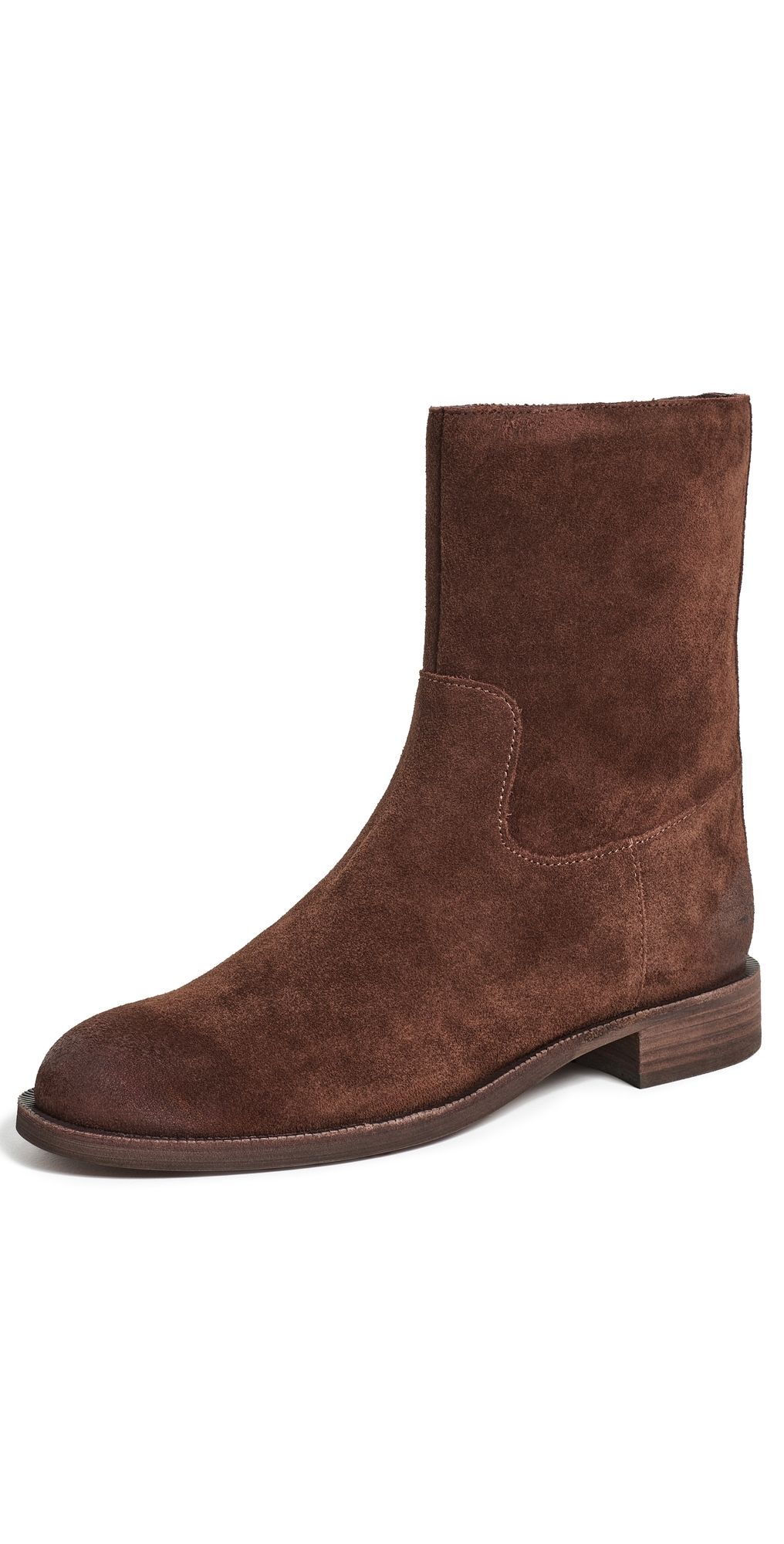 Madewell Marty Suede Booties Rich Brown 10