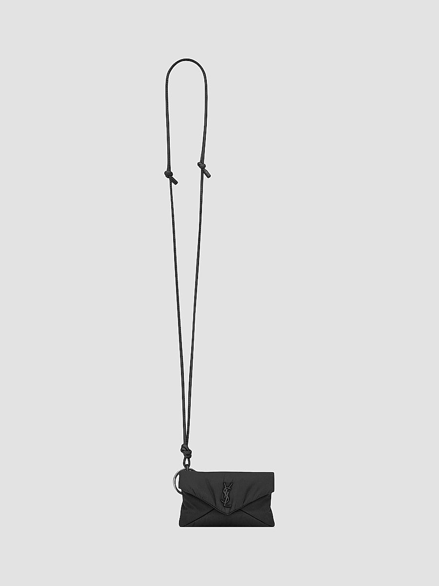 Saint Laurent Men's Cassandre Mini Envelope Bag in Nylon - Black