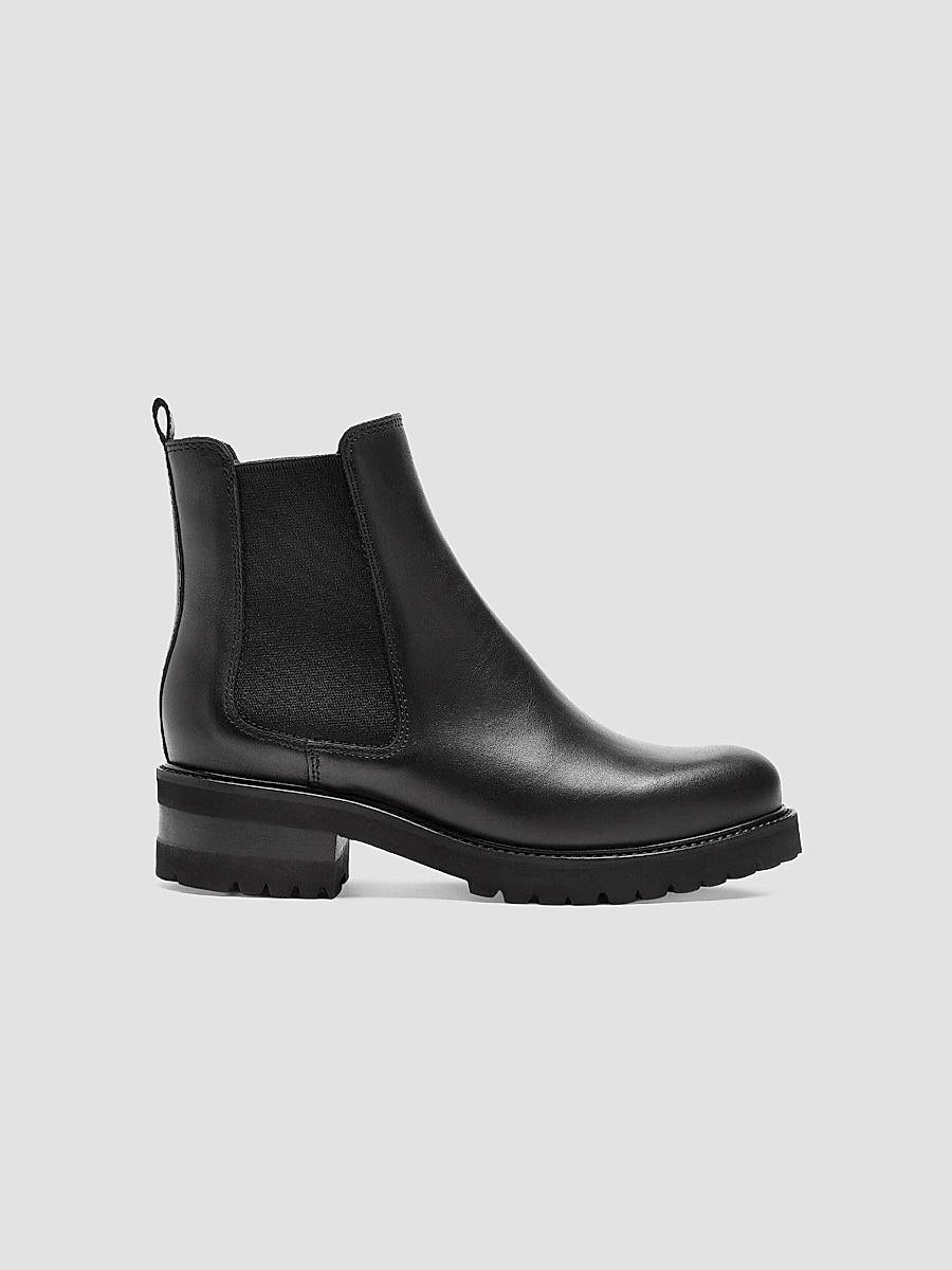 La Canadienne Women's Cye City Dry Waterproof Chelsea Boots - Black Leather - Size 6.5