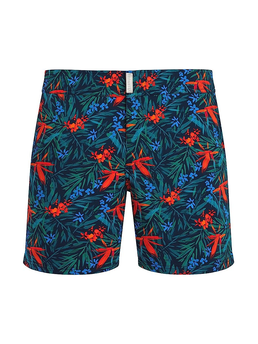 Men's Tropical Flowers Swim Shorts - Blue Marine - Size XXL