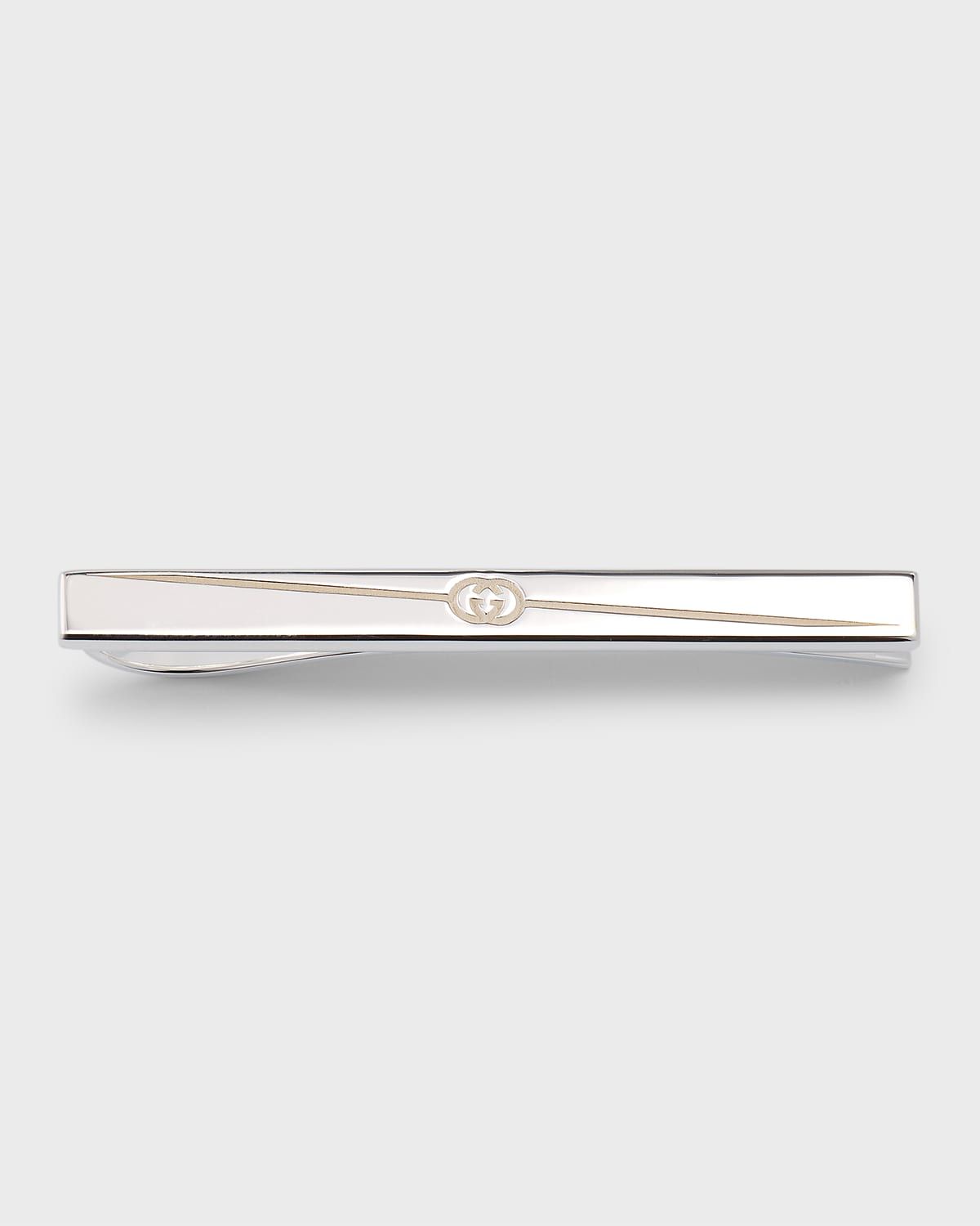 Men & apos;s Gucci Tag Tie Bar, 60x60mm Silver