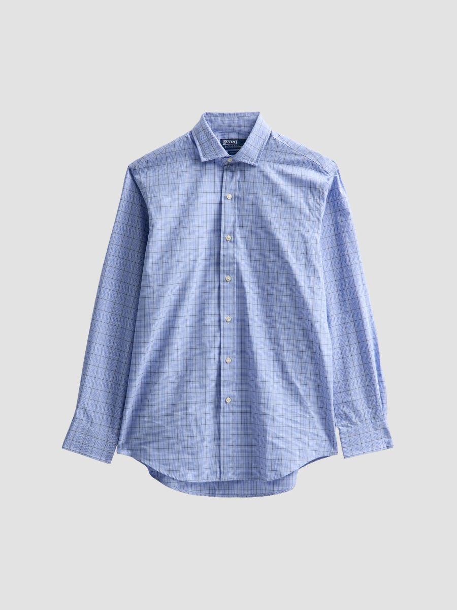 Polo Ralph Lauren Men's Classic-Fit Check Poplin Shirt - White Blue Multi - Size Large