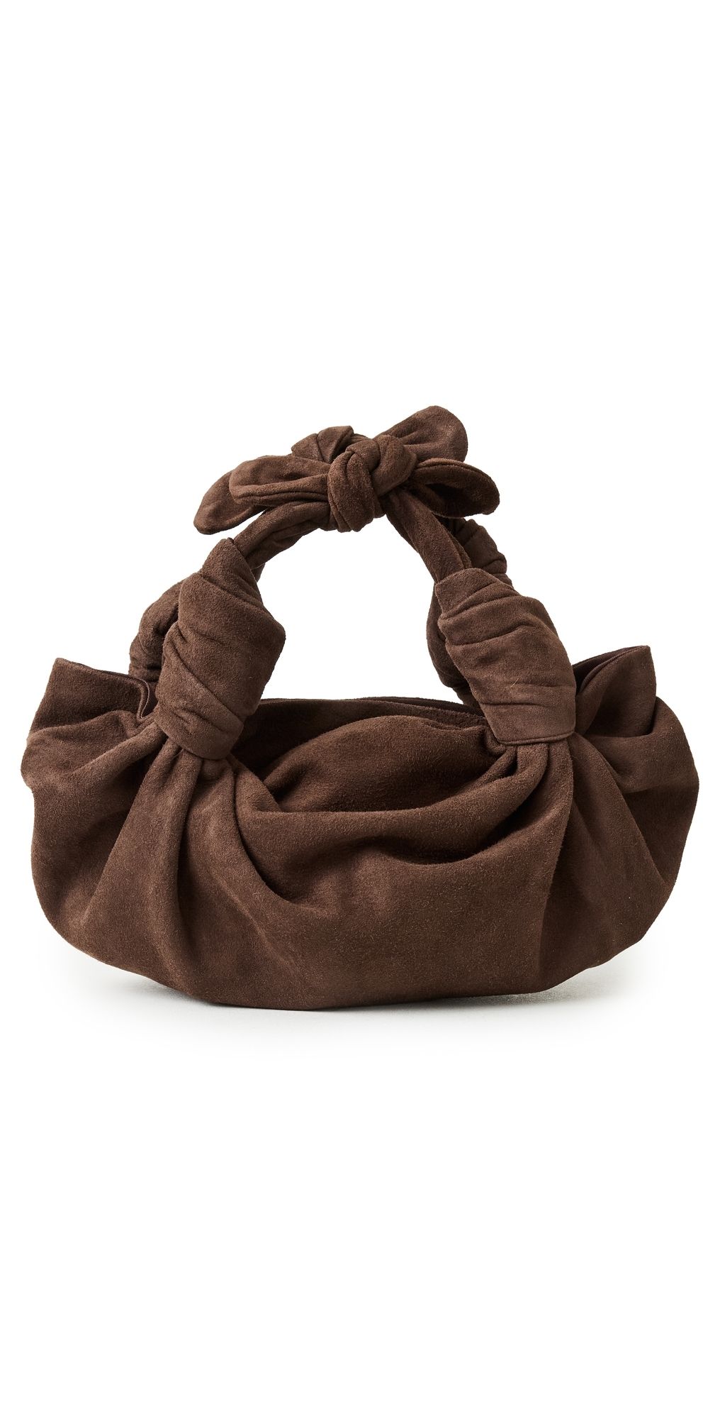 NLA Collection Knot Bag Chocolate Brown Suede One Size