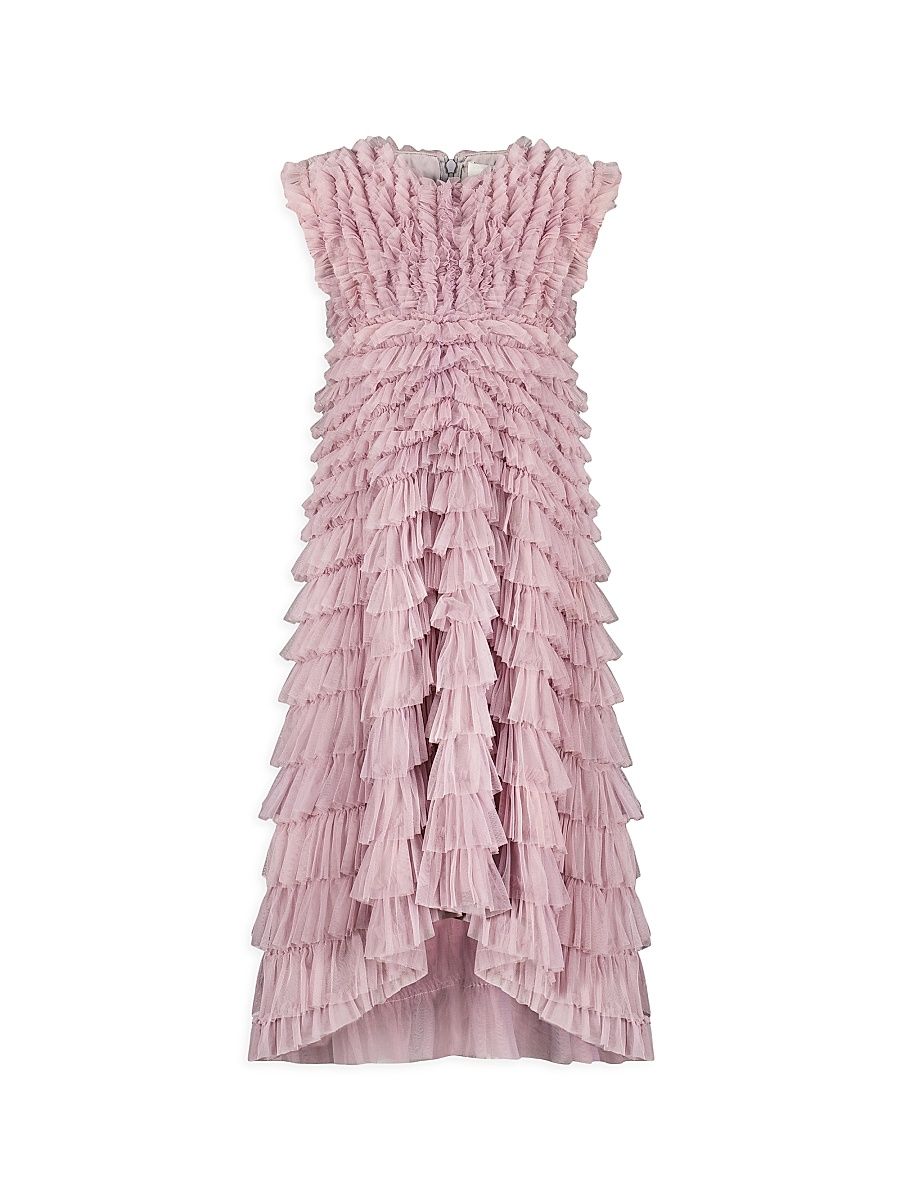 Little Girl's & Girl's Tiered Tulle Gown - Vintage Lilac - Size 12