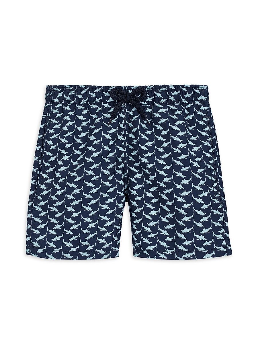 Little Boy's & Boy's Net Sharks Print Swim Trunks - Blue Marine - Size 6