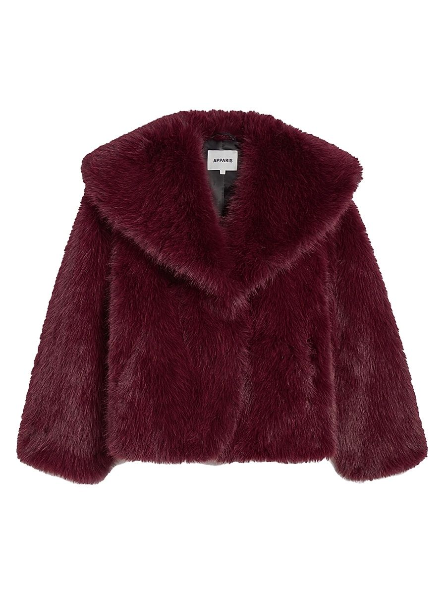 Women's Yara Faux-Fur Coat - Merlot - Size XL