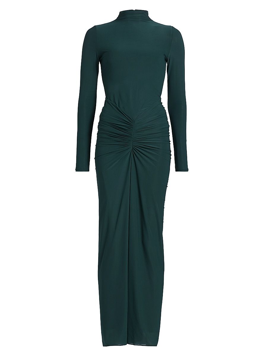 Women's Scorpio Gathered Jersey Maxi Dress - Deep Teal - Size XL